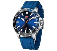 AIMES Mens Watches for Men Casual Chronograph Waterproof Sport Military Watch Analog Quartz Movement Stylish Luxury Dress Wrist Watch Elegant Gift Watch for Men, Blue, Fashion casual sport dress