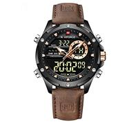 AIMES Mens Watches for Men Casual Chronograph Waterproof Sport Military Watch Analog Quartz Movement Stylish Luxury Dress Wrist Watch Elegant Gift Watch for Men, B2-Brown Black, Fashion casual