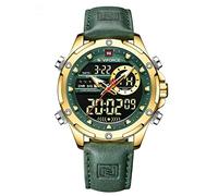 AIMES Mens Watches for Men Casual Chronograph Waterproof Sport Military Watch Analog Quartz Movement Stylish Luxury Dress Wrist Watch Elegant Gift Watch for Men, B2-Gold green, Chronograph,Digital