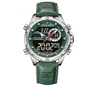 AIMES Mens Watches for Men Casual Chronograph Waterproof Sport Military Watch Analog Quartz Movement Stylish Luxury Dress Wrist Watch Elegant Gift Watch for Men, B2-Silver green, Chronograph,Digital