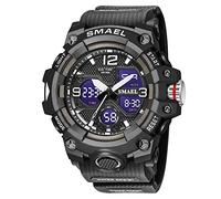 AIMES Men's Watches Outdoor Sports Waterproof Military Watch Tactical Digital Analog Wrist Watch Date Multi Function Led Large Face Alarm Stopwatch for Man, C-Black, Black Mens Watch Casual Sport