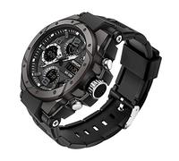 AIMES Mens Watches Sports Outdoor Waterproof Military Watch for Men Tactical Watch Analog Digital Date Alarm Stopwatch Multi-Function Tactics Big Face Wristwatch for Men, B-Black, sports casual