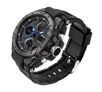 AIMES Mens Watches Sports Outdoor Waterproof Military Watch for Men Tactical Watch Analog Digital Date Alarm Stopwatch Multi-Function Tactics Big Face Wristwatch for Men, B-Blue, Digital