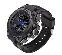 AIMES Mens Watches Sports Outdoor Waterproof Military Watch for Men Tactical Watch Analog Digital Date Alarm Stopwatch Multi-Function Tactics Big Face Wristwatch for Men, Blue, sport casual outdoor