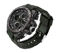 AIMES Mens Watches Sports Outdoor Waterproof Military Watch for Men Tactical Watch Analog Digital Date Alarm Stopwatch Multi-Function Tactics Big Face Wristwatch for Men, B-Green, sport casual fashion