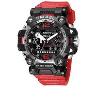 AIMES Men's Watches Tactical Outdoor Sports Waterproof Military Watch Analog Digital Date Multi Function Large Dual Display Mens Wristwatch, 8072-Red, Sport Casual Fashion Dress