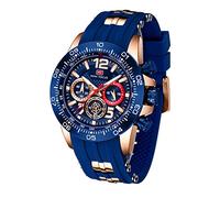 AIMES Watch for Men Military Sport Waterproof Chronograph Mens Watches Analog Quartz Luminous Date Classic Stylish Fashion Casual Designer Wrist Watch Elegant Gift for Men, A1-Blue Gold, Fashion