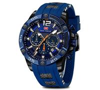 AIMES Watch for Men Military Sport Waterproof Chronograph Mens Watches Analog Quartz Luminous Date Classic Stylish Fashion Casual Designer Wrist Watch Elegant Gift for Men, blue black, Fashion Casual