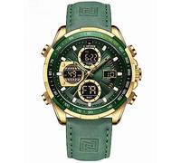 AIMES Watch for Men Military Sport Waterproof Chronograph Mens Watches Analog Quartz Luminous Date Classic Stylish Fashion Casual Designer Wrist Watch Elegant Gift for Men, N-Gold green, Sport Casual