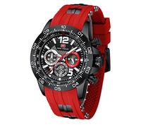 AIMES Watch for Men Military Sport Waterproof Chronograph Mens Watches Analog Quartz Luminous Date Classic Stylish Fashion Casual Designer Wrist Watch Elegant Gift for Men, A1-Red, Fashion Casual