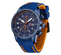 AIMES Watch for Men Military Sport Waterproof Chronograph Mens Watches Analog Quartz Luminous Date Classic Stylish Fashion Casual Designer Wrist Watch Elegant Gift for Men, blue orange, Casual Fashion