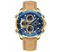 AIMES Watch for Men Sport Military Waterproof Chronograph Mens Watches Analog Quartz Big Face Classic Stylish Fashion Casual Designer Business Work Wrist Watch Elegant Gift for Men, N-Gold blue, Sport