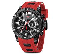 AIMES Watch for Men Sport Military Waterproof Chronograph Mens Watches Analog Quartz Big Face Classic Stylish Fashion Casual Designer Business Work Wrist Watch Elegant Gift for Men, red, Fashion