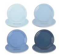 AimFun Dusty Blue Paper Plates Gradient Blue Party Plates 7”Disposable Round Dessert Plates for Birthday Wedding Bridal Engagement Baby Shower Party Supplies 4 Colors (48, Dusty Blue)