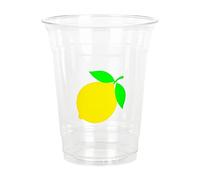 AimFun Lemon Plastic Cups Summer Party Cups Luau Tropical Disposable Pink Cups Summer 12 oz Cold Drinking Cup for Birthday Bachelorette Bridal Showers Beach Party Supplies (50, Lemon)