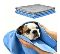AiMgFUN 2 Pack Dog Towels for Drying Dogs Absorbent Dogs Bath Towel Quick Drying 26 x 17 Inch Soft Pet Grooming Towel Dog Shower and Bath Supplies, Grey Blue