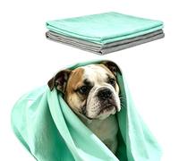 AiMgFUN 2 Pack Dog Towels for Drying Dogs Absorbent Dogs Bath Towel Quick Drying 26 x 17 Inch Soft Pet Grooming Towel Dog Shower and Bath Supplies, Grey Green