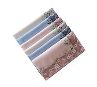 AIMHANKY Handkerchiefs for Women-Pure Combed Cotton Ladies Hankies With Super Soft Touch Neckwear&Hairband 6 Pack, B19208, One Size