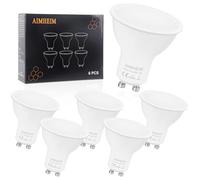 AIMHEIM Dimmable GU10 LED Spotlights, 6 Pack 5W Cool White LED Bulbs, 6000K 120° Beam Angle, Replaces 50W Halogen, Flicker-Free Reflector Bulbs