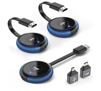 AIMIBO HDMI Wireless 2 Transmitters and 1 Receiver, 4K Wireless HDMI Sender and Receiver, Up to 8 TXs, 165FT/50M, 5G Video Audio for Laptop/Camera/TV Box/PC/Phone to TV/Monitor/Projector
