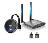 AIMIBO Wireless HDMI Transmitter and Receiver 4K, 5G Wireless Extender Dual Screens HDMI & VGA Live Casting,1RX to 8TXs,165FT/50M, for Laptop, Cable Box, Camera, Phone to Monitor, Projector, HDTV