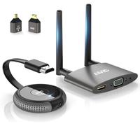 AIMIBO Wireless HDMI Transmitter and Receiver 4K, Plug & Play,165FT/50M, Dual Screens Wireless HDMI & VGA Live Casting Video/Audio for Laptop/TV Box/Camera/Blu-ray/Phone to Monitor/Projector/HDTV