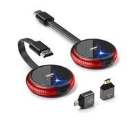 AIMIBO Wireless HDMI Transmitter and Receiver 4K, Wireless HDMI 5G,Plug and Play, HDMI Wireless Kit for Laptop, Camera, Cable Box, DVD, Netfix, Phone to Monitor, Projector, HDTV-165FT/50M (Red)