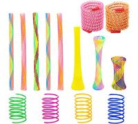 AIMICOCA 37 Pack Cat Spring Toys Set, Colorful Spring and Cat Tube Toy for Indoor Cats, Interactive Plastic Coil for Kittens to Swat, Bite, Hunt