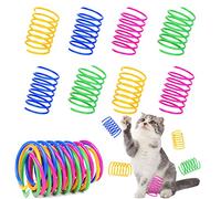AIMICOCA 40 Pack Cat Spring Toy, Interactive Cat Toy for Indoor Cats Plastic Coils Colorful Springs Cat Toys Active Healthy Fitness Play Coil Spiral Springs Kitten Toys for Swatting, Biting, Hunting