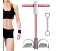 Aimierbuy Stirrup Puller, 40/60 lbs Pedal Resistance Bands, Intelligent Counting Display, Voice Broadcast. for Abdomen/Waist/Arm/Leg Stretching Slimming Training (pink 40 lbs)