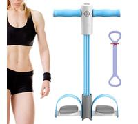 Aimierbuy Stirrup Puller, 40/60 lbs Pedal Resistance Bands, Intelligent Counting Display, Voice Broadcast. for Abdomen/Waist/Arm/Leg Stretching Slimming Training (blue 60 lbs)