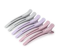 AIMIKE 6pcs Duck Billed Hair Clips for Styling & Sectioning, No Crease, Salon & Cutting Clips with Silicone Band