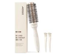 AIMIKE NaturaVol Round Brush for Blow Out, Small Round Hair Brush for Short Hair, Nano Thermal Ceramic Tech Hairbrush for Blow Drying & Curling, with 2 Clips (1.3 Inch Barrel, 2.1 Inch Bristle)
