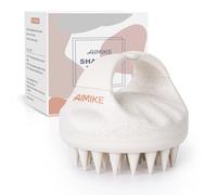 AIMIKE Scalp Massager Shampoo Brush, Scrubber for Dandruff Removal, Exfoliator with Soft Silicone, Massager for Hair Growth, Wet Dry Shower Brush, White
