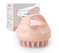 AIMIKE Scalp Massager - Shampoo Brush with Soft Silicone, Scrubber for Dandruff Removal, Exfoliator for Hair Growth, Wet/Dry Shower Brush - Pink