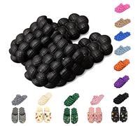 AIMINUO Bubble Slippers for Women Men Funny Massage Golf Ball Slides Cloud Cushion Thick Sole Spa Non-Slip Stress Relief Reflexology Sandals Shower Bedroom, black, 36/38.5 EU