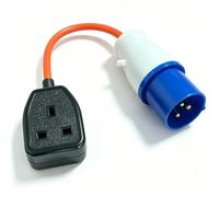 Aimisite 16 Amp to 13 Amp Adapter, Electric Camping Hook Up Adapter, 16Amp Socket to UK 3 Pin Plug Fly Lead for Caravan, Motorhome & Campervan