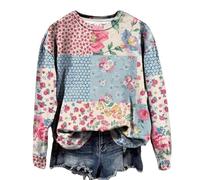 AIMITAG Fall Wildflower Sweatshirt Women Casual Long Sleeve Printed Flowers Shirts Boho Cottagecore Floral Autumn Pullover, Multicolour5, S