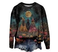 AIMITAG Girls Trip Salem Sweatshirt for Women Witches Vintage Salem Witch Shirts Time To Get Wicked Pullover, Black, Medium