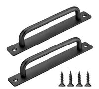 AIMIXUN 2 PCS Black Door Handle, Sliding Door Handle, Aluminum Alloy Shed Closet Door Pull Handles Modern Kitchen Handles Barn Door Pull Handles for Cabinet Shed Drawer Wardrobe, 180mm/7 Inch-Black