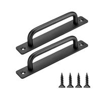 AIMIXUN 2 PCS Black Shed Door Handle, Sliding Door Handle, Aluminum Alloy Shed Closet Door Pull Handles Modern Kitchen Handles Barn Door Handles for Cupboard Shed Drawer Wardrobe, 150mm/6 Inch-Black