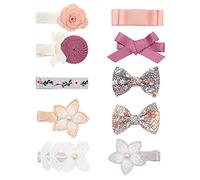 AIMIYan Baby Girl Lace Flower Bow Hair Clip Set 10 pcs