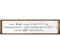Aimlayton Negativity Response Metal Sign 4x16in Motivational Plaque for Yoga Room Meditation Wall Art