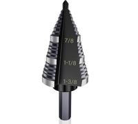 AIMLENTOOL 1/4 to 1-3/8 Inch Step Drill Bit, M2 High-Speed Steel Double Fluted Drill bits, Straight Grooved Step Drill Bit for Hole Drilling in Stainless Steel, Copper, Aluminum, Wood, Plastic
