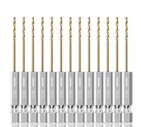 AIMLENTOOL 13PC 1/16" Titanium Coated Twist Hex Shank Drill Bit Set, 135 Degree Tip HSS Drill Bit Sets, Impact Driver Drill Bits for Wood, Steel, Metal, Plastic with Quick Change Design