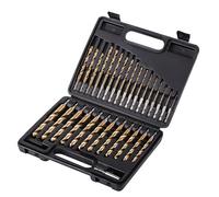 AIMLENTOOL 30 PCS Titanium Impact Drill Bit Set, Hex Shank Drill Bit Set for Wood, Steel, Metal, and Plastic with Quick Change Design, HSS Titanium Twist Drill Bit with Storage Case, 5/64" to 1/2"