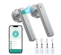 AIMNAPS Fingerprint Door Lock, Door Locks for Bedroom, Keyless Entry Door Knob with Handle,Generate Passcode Remotely-Smart Door Lock for Apartment, Office (Silver 02)