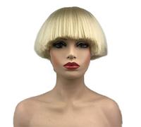 Aimole Short Yaki Straight Synthetic Wigs Blonde Mushroom Head Wig Bowl haircut Wigs Bob