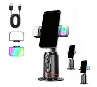 AimoStand - Built-in AI Camera Smart Auto-Tracking Phone Stand, 360° Face & Bodies Tracking, Auto Faces Tracking Phone Tripod, Gesture Controls (Pro Version - 2 Fill Lights)