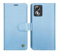 AIMOYU Flip Wallet Leather Case for Motorola Moto E14/G04/G24 with [4 Card Slots][RFID Blocking] Magnetic Protective Shockproof Cover - Sky Blue